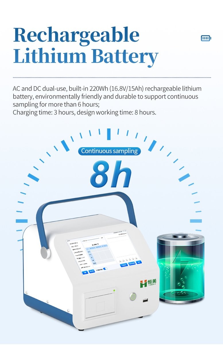 Battery-powered continuous sampling capability for extended cleanroom qualification campaigns