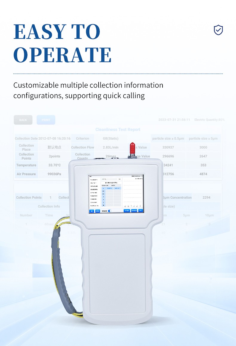 HM-SCL operator configuring sampling period and alarm thresholds directly on the touchscreen before each run