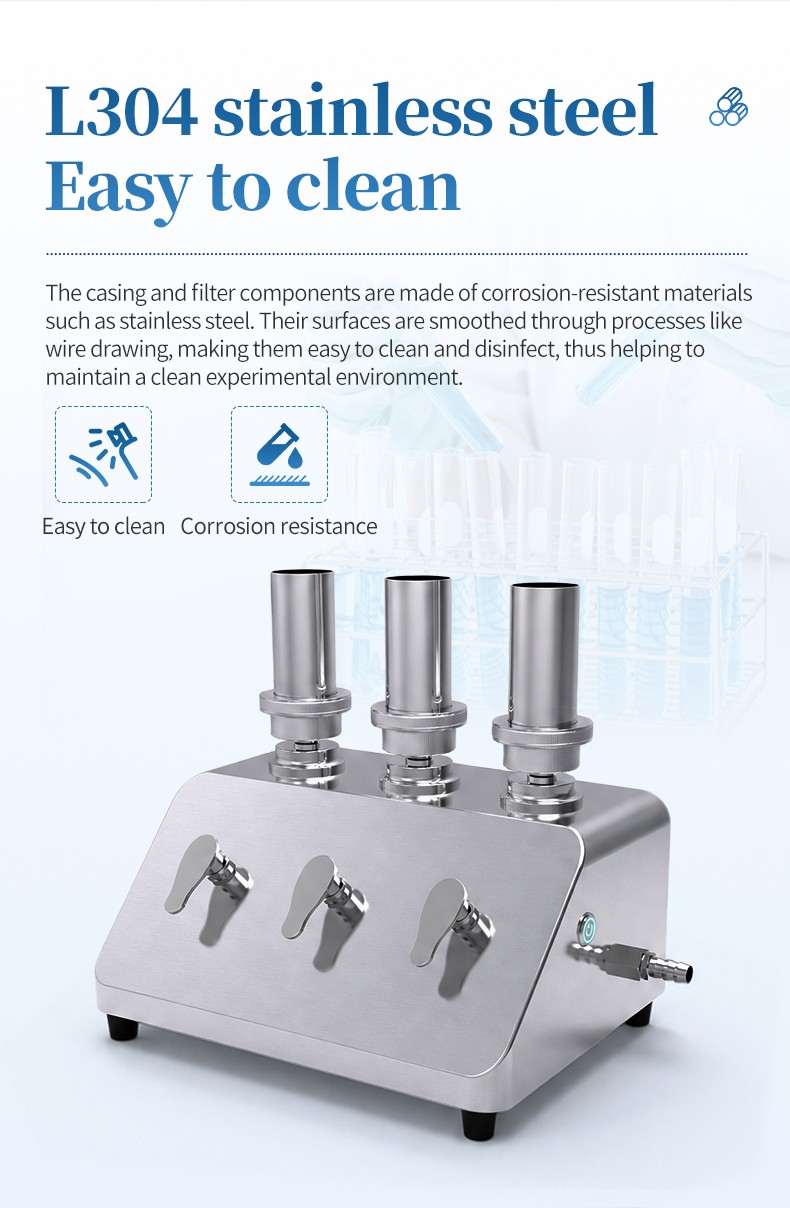 Stainless-steel microbial filtration housing and removable components