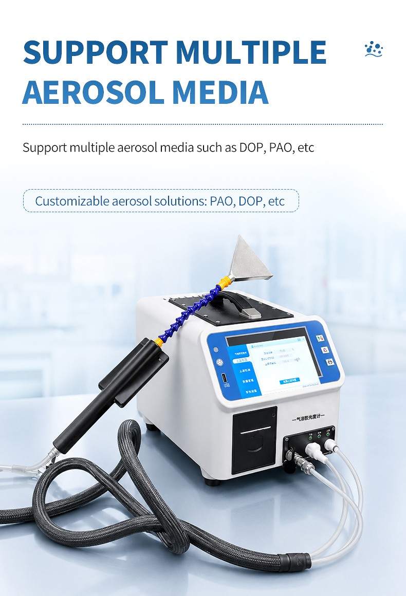 Aerosol photometer supporting different challenge media